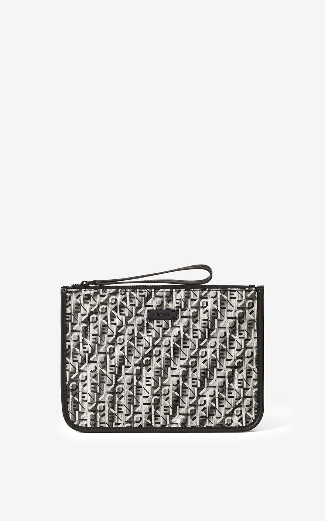Clutch Kenzo Courier gusseted jacquard Hombre Gris - SKU.6434777